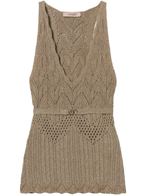 TWINSET lurex-detail top Neutrals 251TT3195