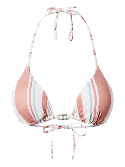 TWINSET striped triangle bikini top Orange 251LMMR22