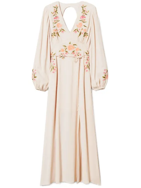 TWINSET floral-embroidery maxi dress Neutrals 251TP2470