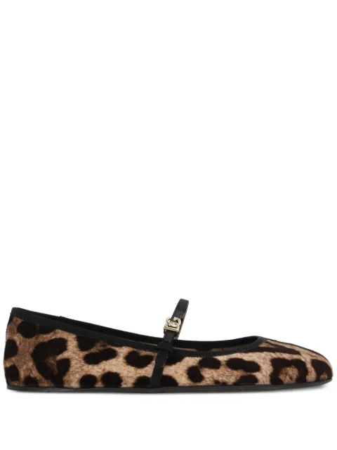 Dolce & Gabbana logo-buckle ballet flats Brown CB0246A6L96
