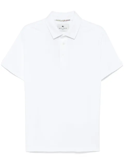 ETRO Pegaso-embroidered polo shirt White MRMD0006AJ264