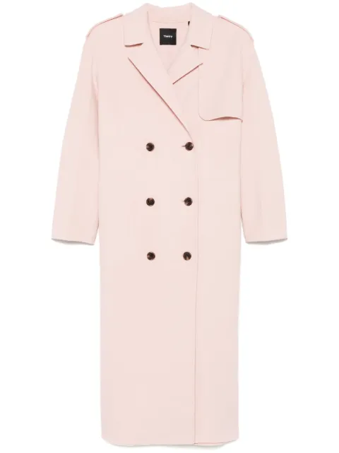 Theory double-breasted coat Neutrals O1101403