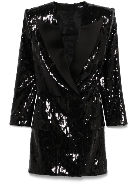 Balmain sequinned mini dress Black EF1R9239MG12