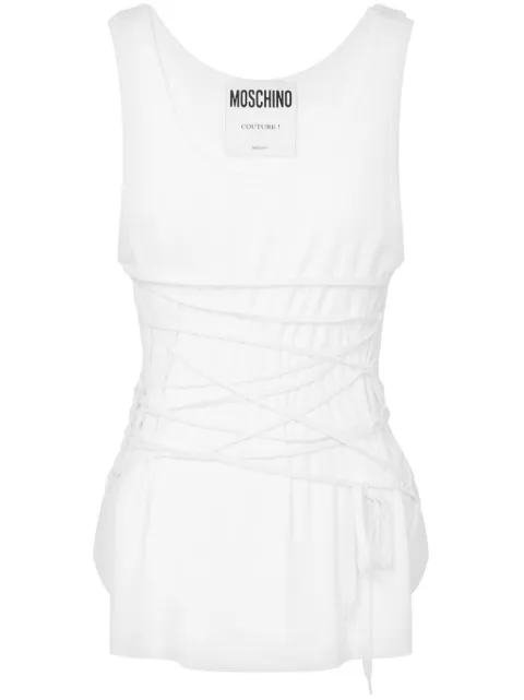 Moschino logo-print top White A12060445