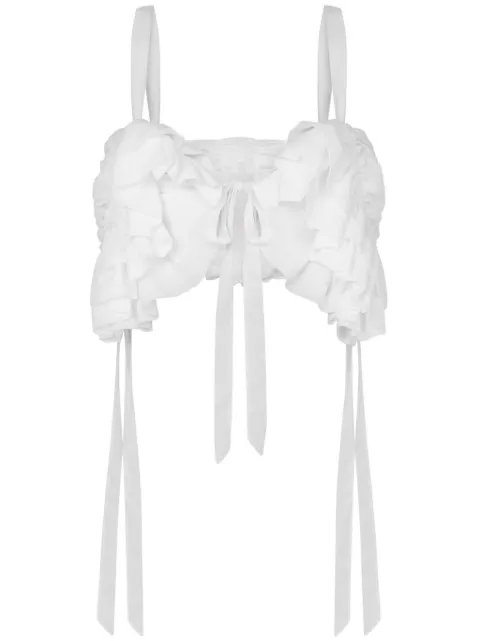 Moschino ruffle-detail crop top White A14020435