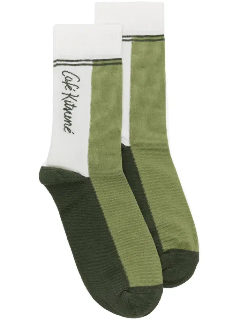 CAFÉ KITSUNÉ colour-block socks Green CKNU06409KT0010