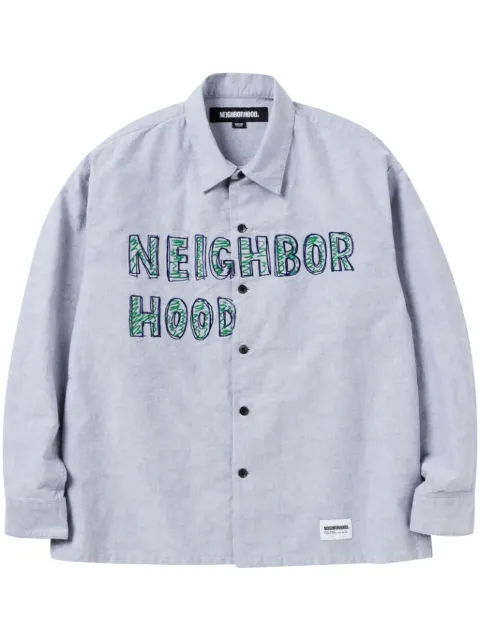 Neighborhood logo-embroidered shirt Grey 242AQNHSHM05