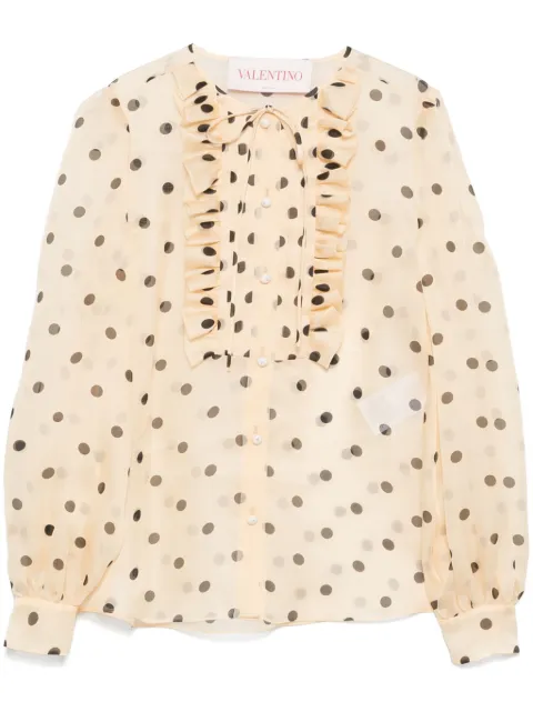 Valentino Garavani polka dot-print blouse Neutrals BAB79193H
