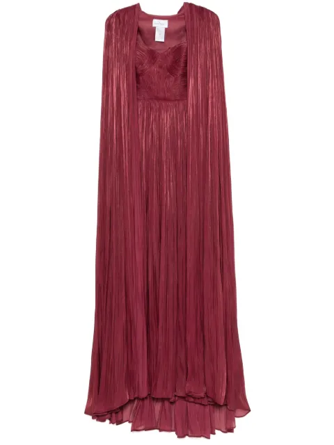Ana Radu layered plissé gown Red 43316