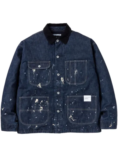 Neighborhood corduroy-collar washed jacket Blue 242AQNHJKM03