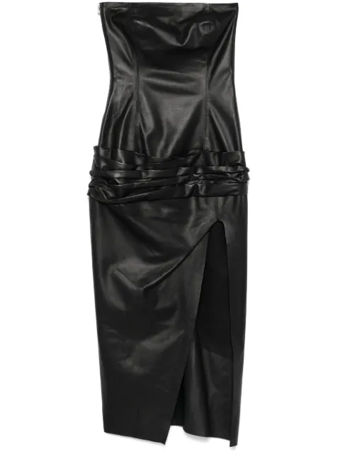 The Attico leather midi dress Black 250WCW00215LBT128AA