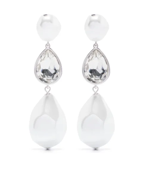 Self-Portrait faux-pearl droplet earrings White RS25612EP