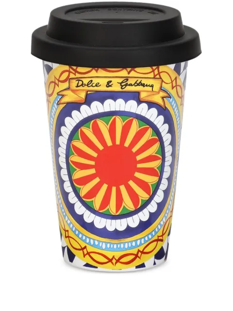 Dolce & Gabbana graphic-print travel mug Yellow TC0108TCAME