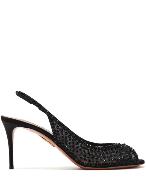 Aquazzura Crystal Lover sandals Black CLRMIDS0STT