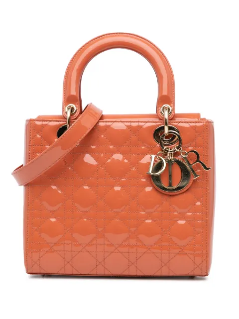 Christian Dior Pre-Owned 2019 Medium Patent Cannage Lady Dior satchel Orange 8KK0KC19YTQACO3N