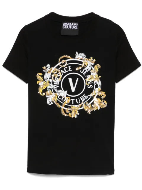 Versace Jeans Couture logo-print T-shirt Black 78HAHC01CJ02C