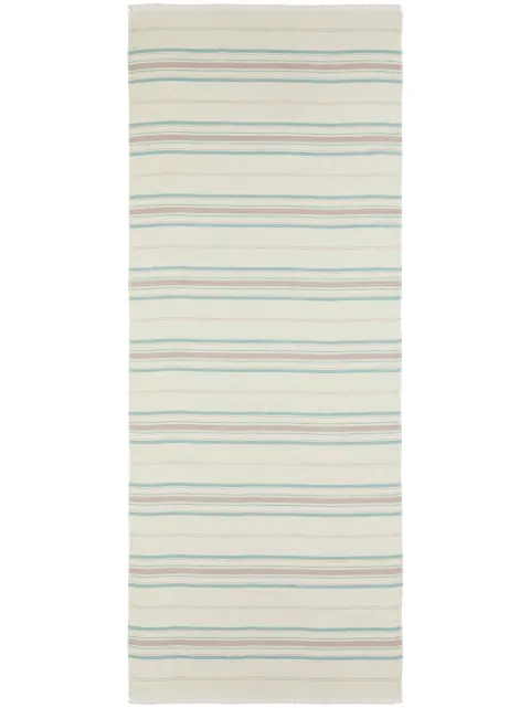Johnstons of Elgin striped cashmere scarf Neutrals WA000861