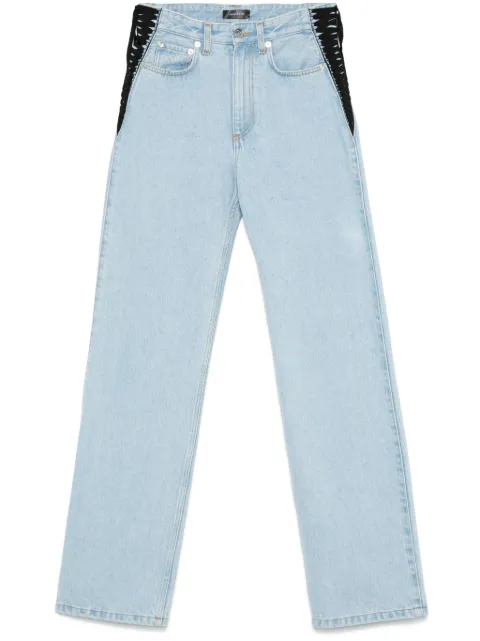 Mugler lace-up straight leg jeans Blue 25P6PA0486211