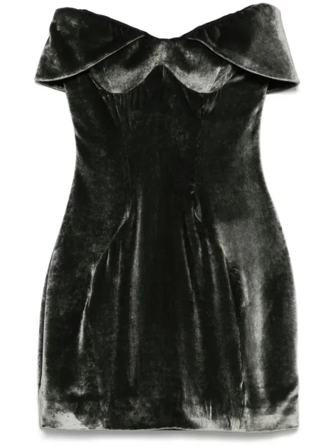 Mugler velvet mini dress Grey 25P1RO1733383