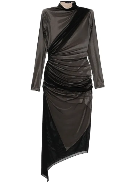 Mugler asymetrical double-layered dress Black 25P3RO1727595