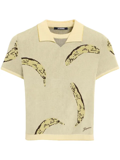 Jacquemus intarsia-knit T-shirt Yellow 251KN5972025