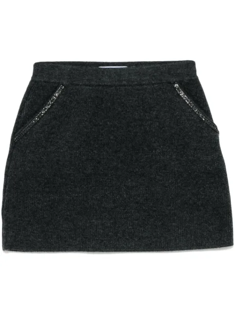 Self-Portrait knitted mini skirt Grey RS25084SKGR