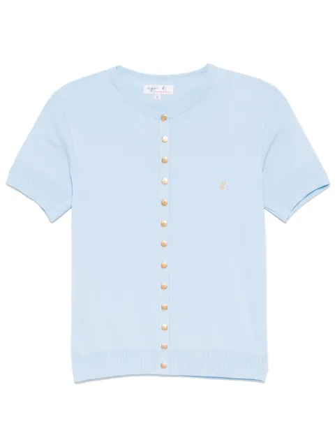 agnès b. logo-embroidered top Blue EBT2J155