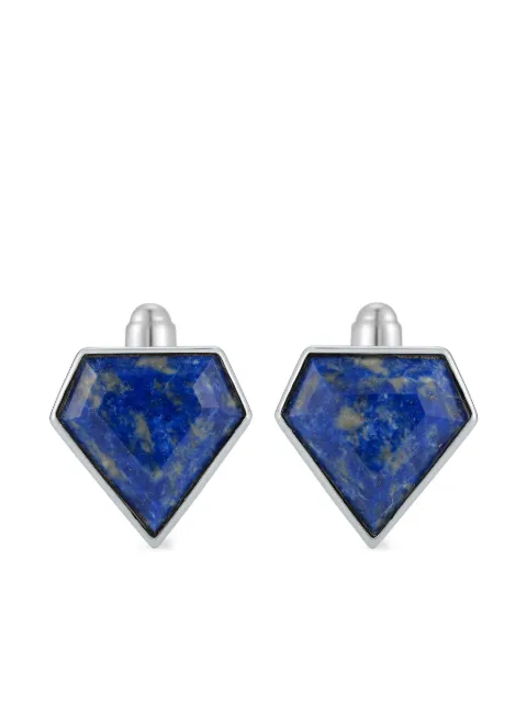 Mateo sterling silver Pentagon lapis lazuli cufflinks Silver LPC02