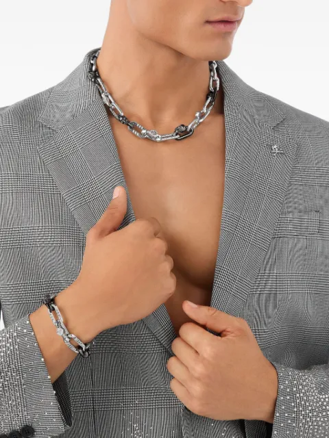 Philipp Plein Edge cable-link bracelet Silver PJPEA17BL