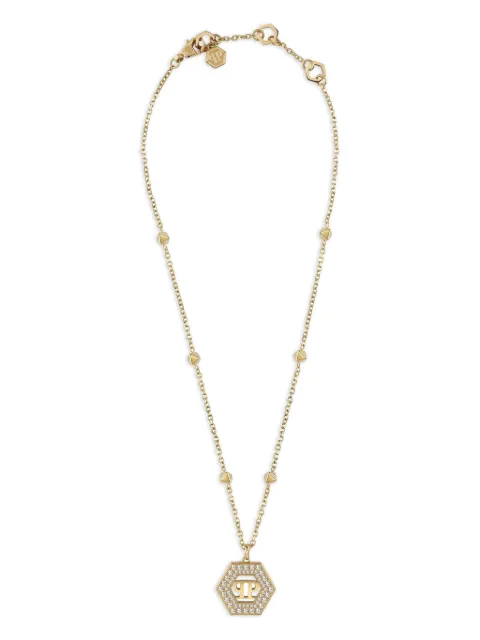 Philipp Plein Legacy hexagon crystal-embellishment necklace Gold PJREA11NU