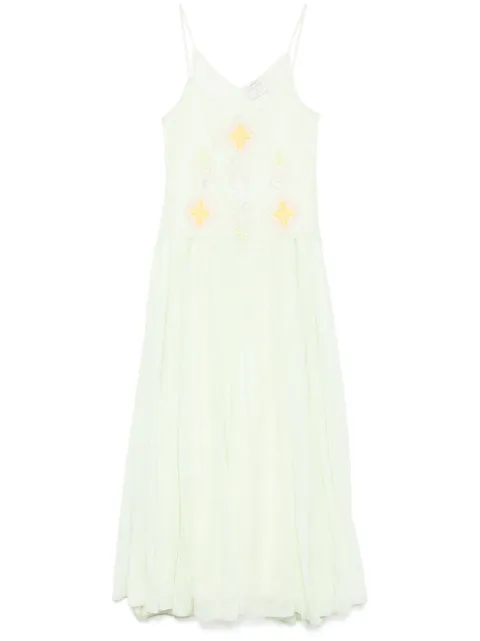 Forte Forte geometric-embroidery maxi dress Green 13835MYDRESS