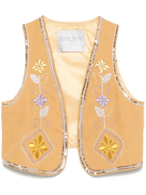 Forte Forte floral-embroidery gilet Neutrals 13831MYJACKET