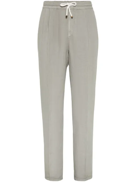 Brunello Cucinelli drawstring-waistband tapered trousers Grey M243DE1710C6018
