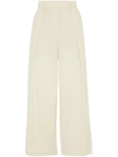 Brunello Cucinelli wide-leg cropped trousers Yellow MQ994HH289C3786
