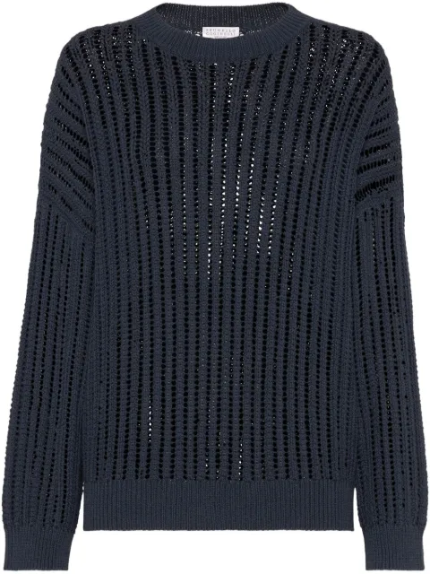 Brunello Cucinelli open-knit jumper Blue MSB581800C7186