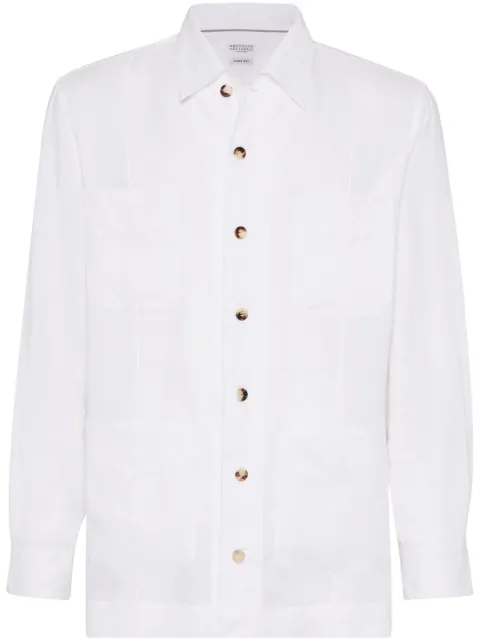 Brunello Cucinelli linen shirt jacket White MM6840648C001