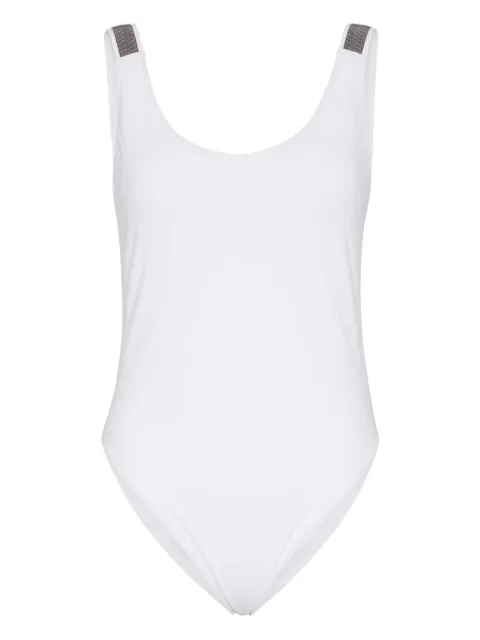 Brunello Cucinelli Monili chain-embellished swimsuit White ML902VS699C001