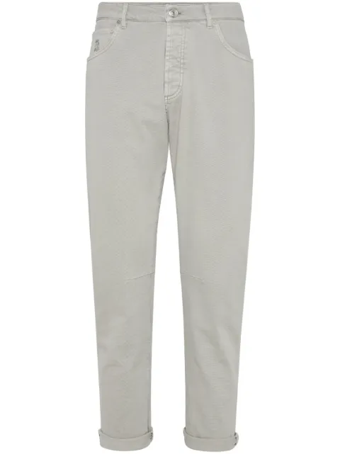 Brunello Cucinelli Garment-dyed five-pocket trousers in comfort denim Neutrals M277PX1290C7018