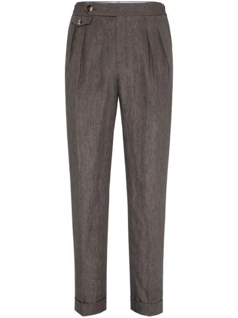 Brunello Cucinelli linen tailored trousers Grey MH248M5030C048