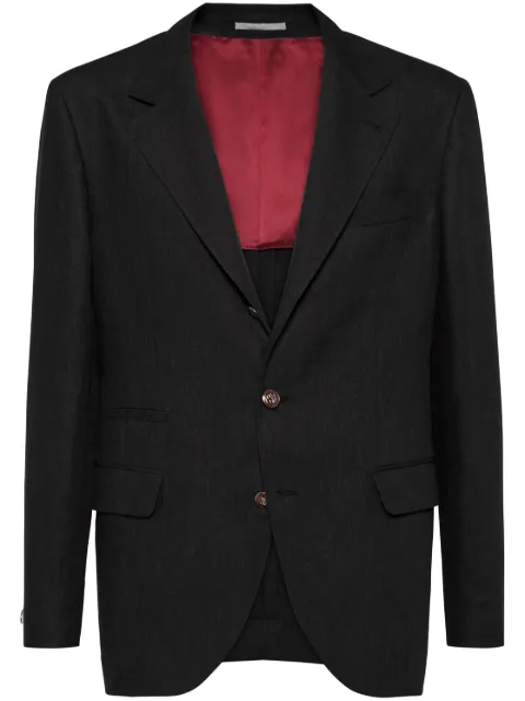Brunello Cucinelli linen blazer Black MB4307BTD1C005