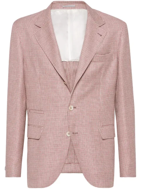 Brunello Cucinelli houndstooth-pattern blazer Red MR4827BTDC022