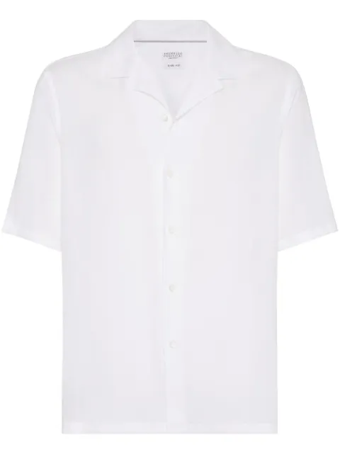 Brunello Cucinelli camp collar shirt White MM6840615C001