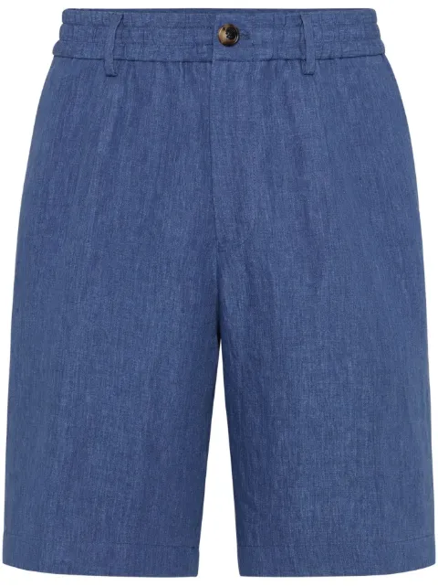 Brunello Cucinelli linen Bermuda shorts Blue MH248U0065C015