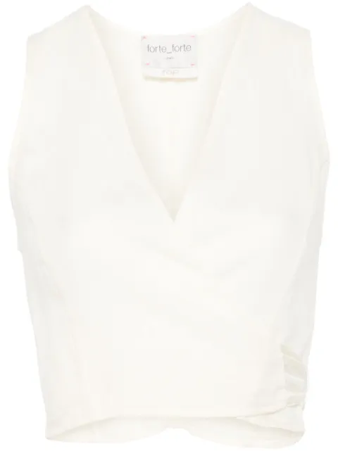 Forte Forte wrap-design top Neutrals 13827MYTOP