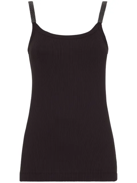 Brunello Cucinelli Monili-trim tank top Black ML171HE200C101