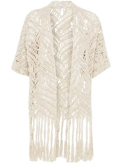 Brunello Cucinelli Opera macramé cardigan Neutrals MCB653306CLY85