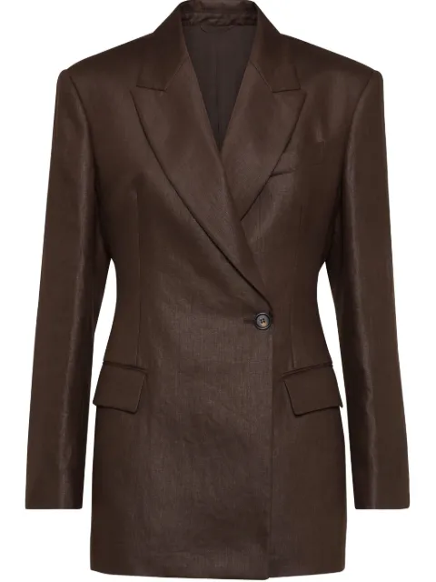 Brunello Cucinelli double-breasted twill blazer Brown ML1427261C273