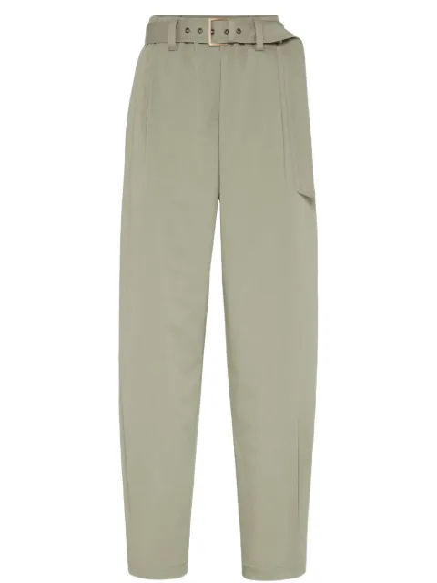Brunello Cucinelli belted gabardine trousers Green ML138P8845C3265