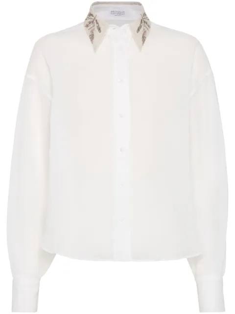 Brunello Cucinelli Flora embroidered shirt White MH911RH606C100