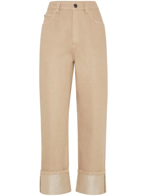 Brunello Cucinelli straight-leg cropped trousers Brown MA176P5994C8690